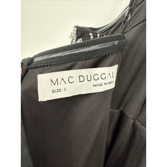 MAC DUGGAL Size 4 Slim Strap Bustier Top Floral Beaded Mini Cocktail Dress New - Picture 7 of 8